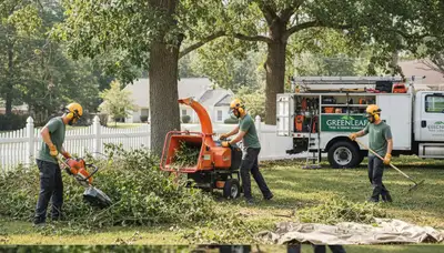 Professional shrub removal service in Omaha, NE clearing overgrown and unwanted yard shrubs