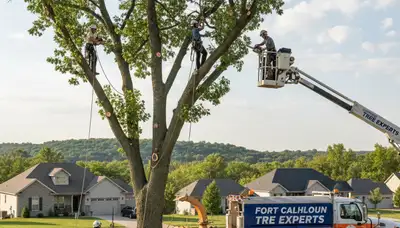 Professional tree removal service in Omaha NE safely cutting and clearing trees