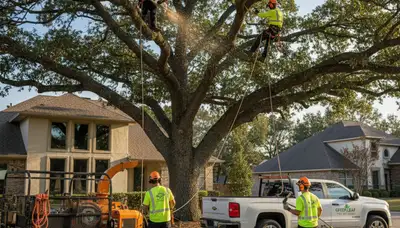 Arborist trimming maple tree in Omaha, NE for Chop Chop Tree professional tree care service