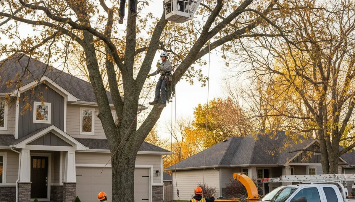 Professional tree removal service in Omaha NE safely clearing trees for residential properties